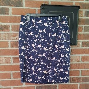 Talbots Navy And Pink Pencil Skirt Size 6